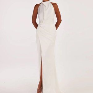 COPY - Milla Small Mock Neck Open Back Low Slit Dress
